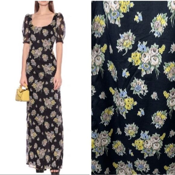 Floral Black Maxi Dress - Picture 1 of 14